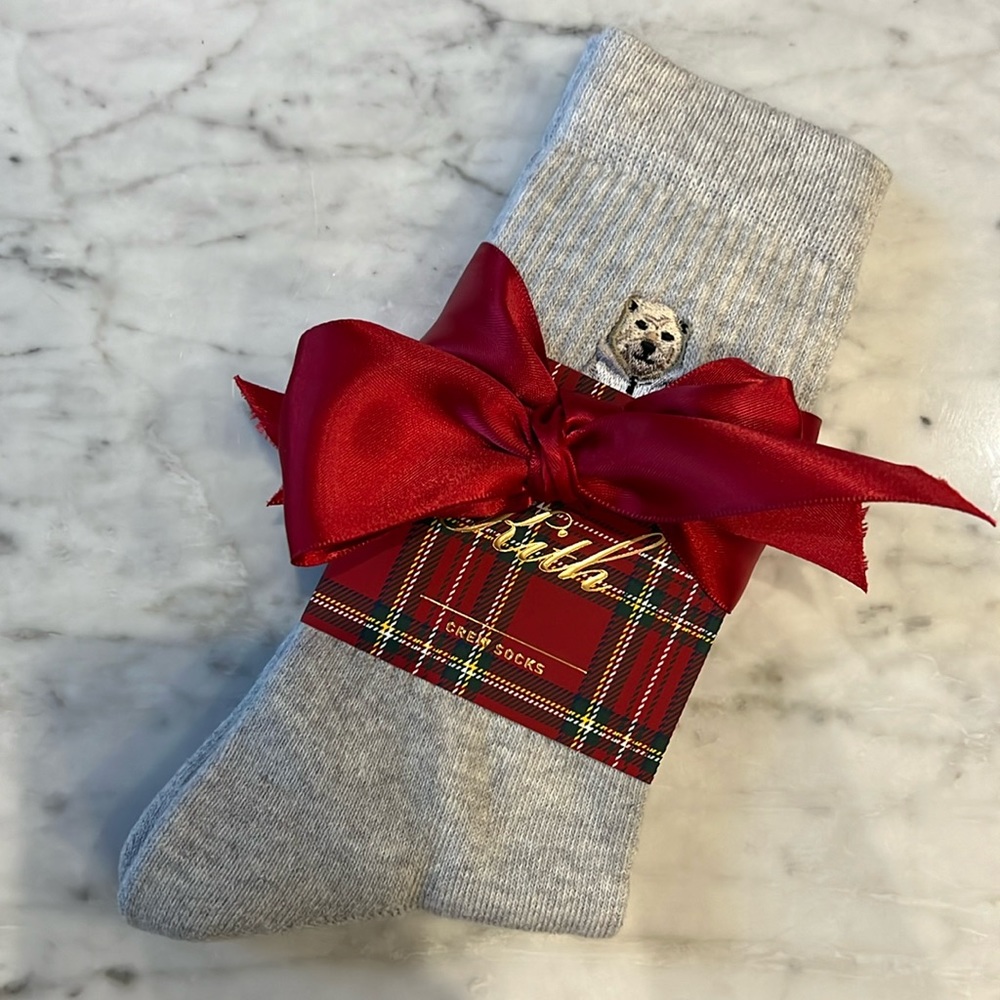 BRAND NEW | Kithmas Polar Bear Socks - Heather Grey